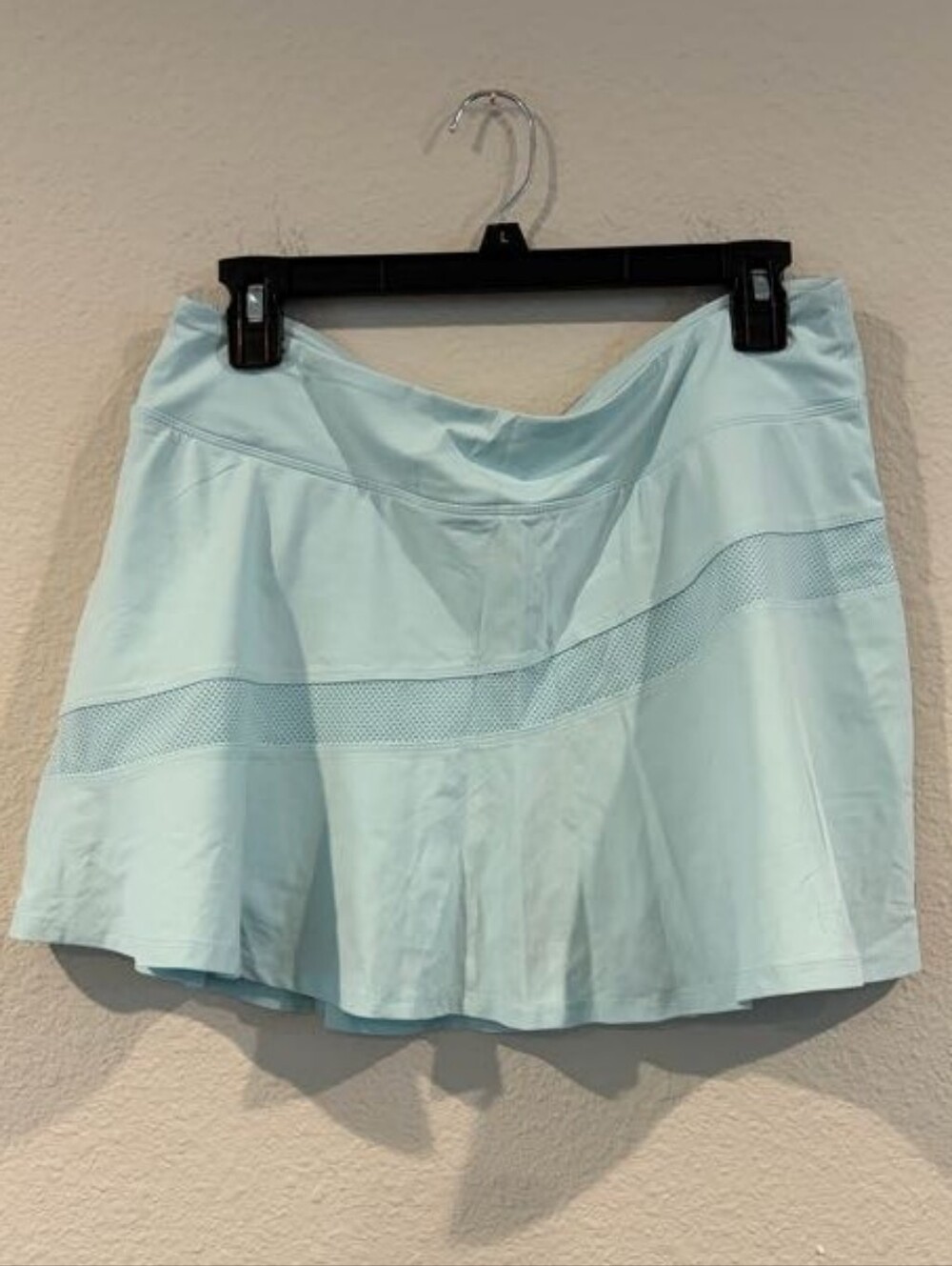 Lija Womens Classic Casual Preppy Light Baby Blue Tennis Golf Skort Size Large